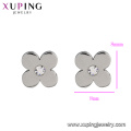 E-335 Xuping strass jóias moda design de aço inoxidável brincos de flores studs